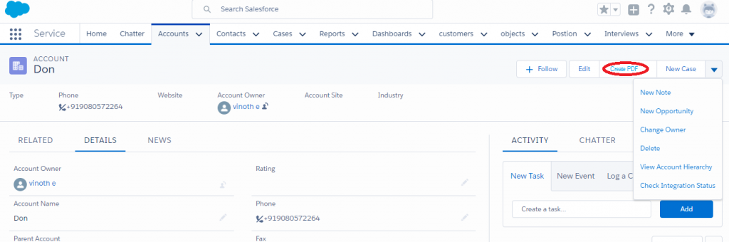 Lightning View Custom Button Using Inline Visualforce Page In Salesforce