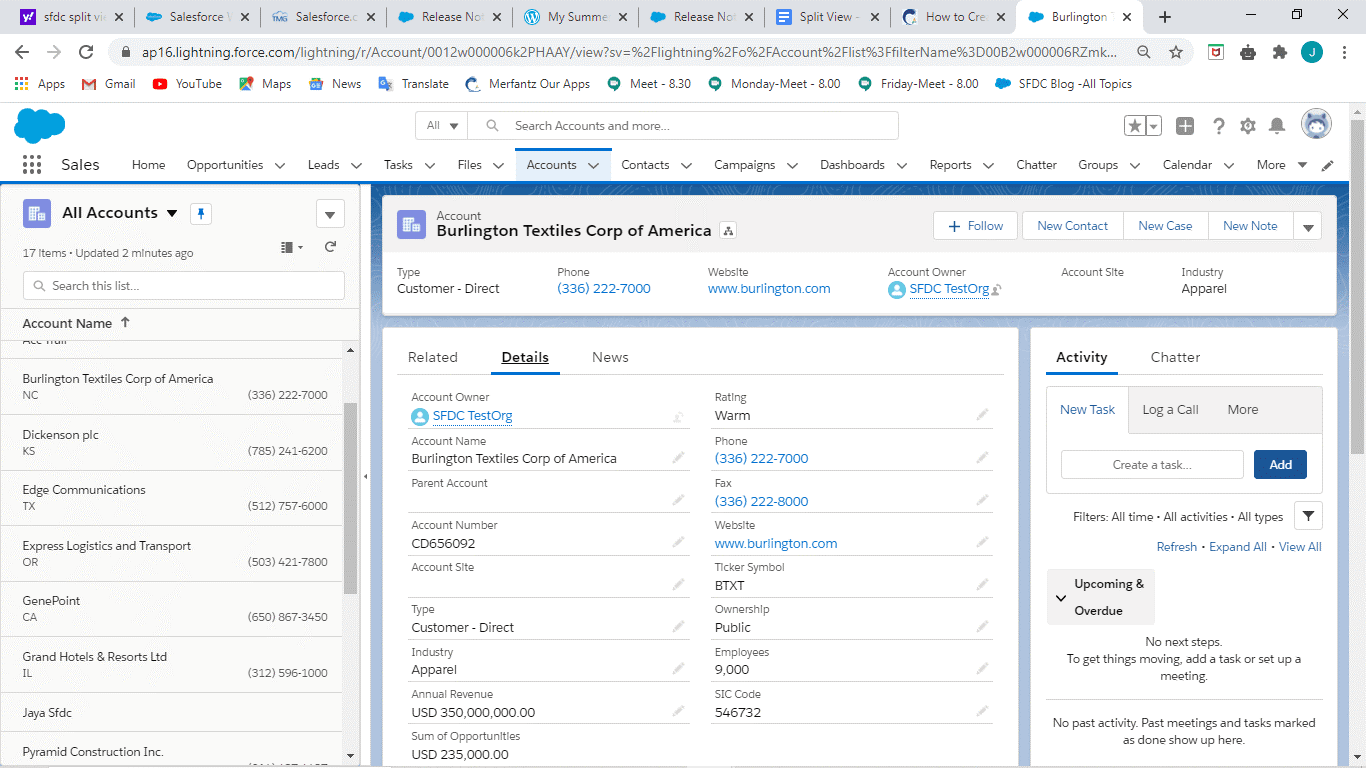 How to Create the Split view in Salesforce Lightning