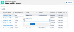 How To Enable The Inline Editing For Reports In Salesforce