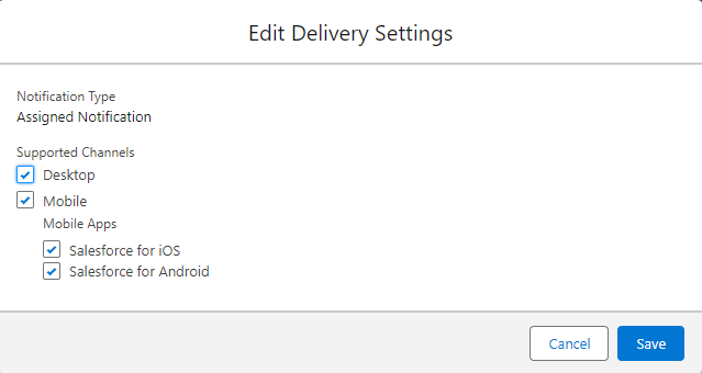 Notification Delivery Setting