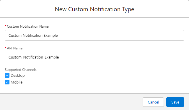 Custom Notification Setup